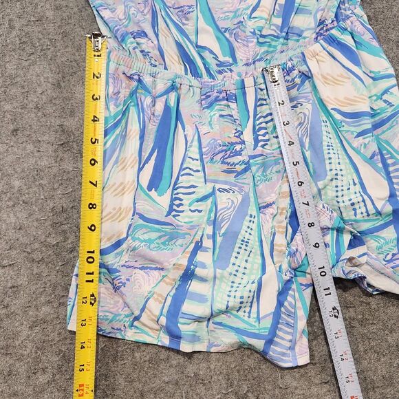 Lilly Pulitzer Women S Small Gianni Romper Light Lilac Aboat Time Sailboat Dress - Picture 9 of 16